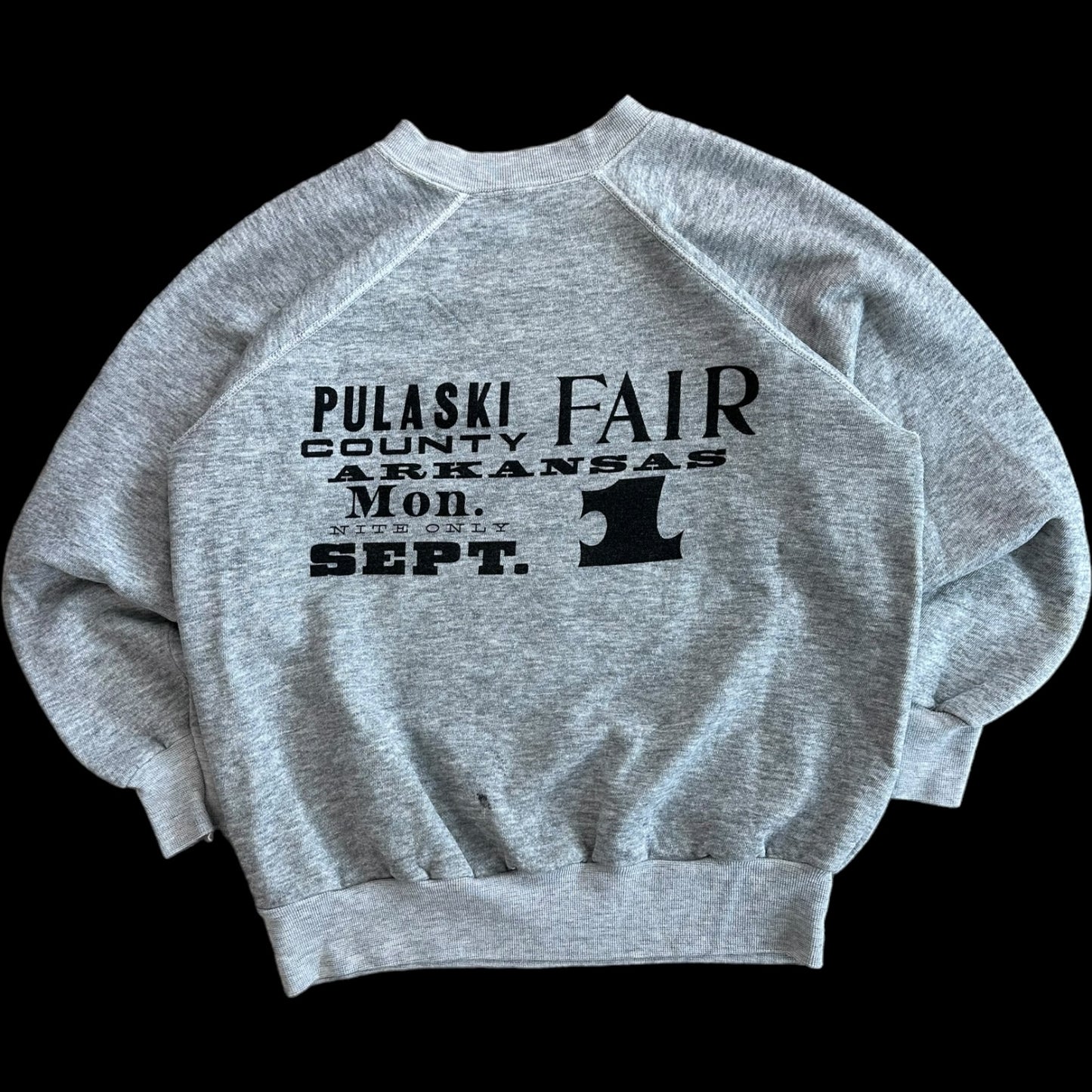 080- Gray Raglan Cut Crewneck- SMALL
