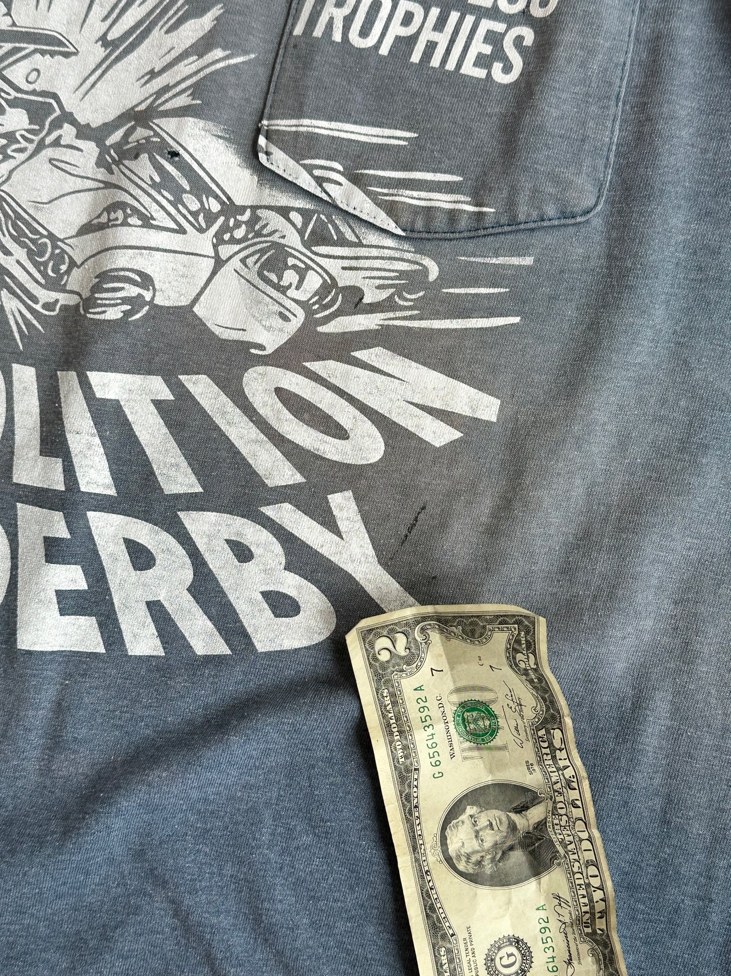 057- Super Faded Blue "Anti-Pocket" Tee- EXTRA LARGE