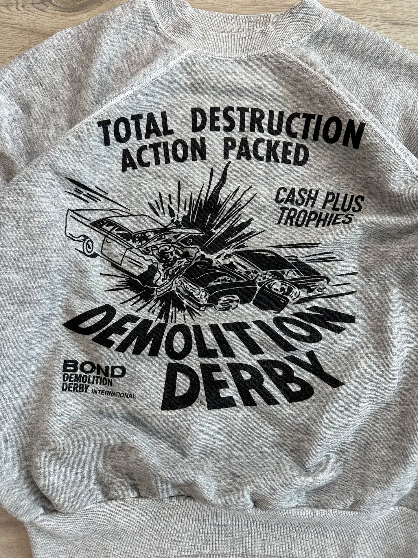 080- Gray Raglan Cut Crewneck- SMALL