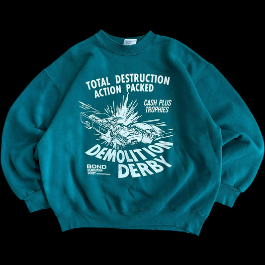 076- Teal Crewneck- MEDIUM