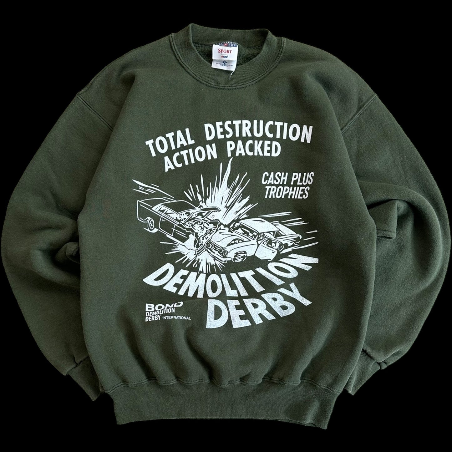 084- Faded Forest Green Crewneck- MEDIUM